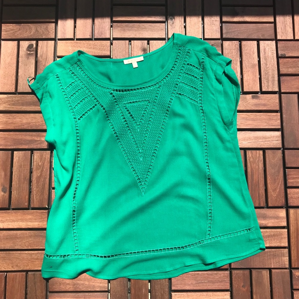 Skies are blue Reginald crochet detail top